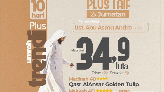 Umroh Landing Madinah Plus Taif 10 Hari 2x Jumatan Juli
