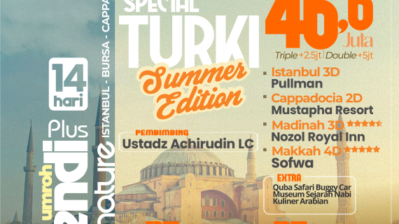 Umroh Plus Turki 14 Hari Istanbul Cappadocia Summer Edition